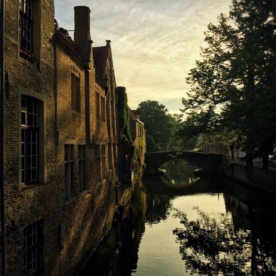 iPhone photo 6-29-15 #sunrise #Bruges #inbruges #Belgium #windycitylivin #River #Reflection