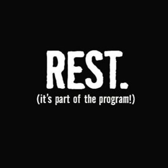 Take a day. Allow your muscle tissues to repair and rebuild. Give your joints and ligaments a break...so they can get stronger. Avoid mental burnout. So many benefits...if you just take a day. Rest up Windy City. BIG week on deck.

