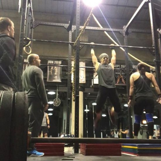 It's always helpful to retest an Open work out to monitor progress.  I definitely pushed harder with @vnardi1 judging me and my coach @atoneal32 telling me to get back up on the bar. The @windycitycrossfit #compteam also cheered for me which helped too. #mytriberocks #wcsc #windycitylivin #liveBIG #roadto2017 #crossfitmasters #crossfit #openprep2017 #16point2redo #icouldntbreathe #ididntdie #ucrew #urtheanswer #11daysuntiltheopen