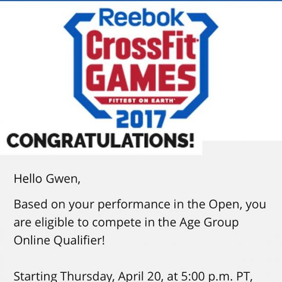 And the fun continues.  I get to move onto to the next phase of competition.  Thanks @crossfitgames for sending an official email to let us know we qualified. I've been training hard for this so I am looking forward to seeing what @thedavecastro throws our way. #bringiton #onlinequalifier #mastersathlete #crossfitmasters #wcsc #windycitylivin #liveBIG #roadto2017 #crossfit