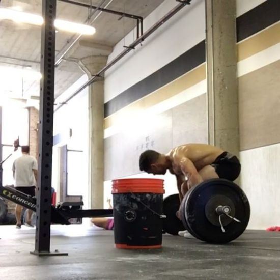 This is the last min/snatch of a very long EMOM. Snatching a very heavy percentage under fatigue is a whole different beast. Below is the workout