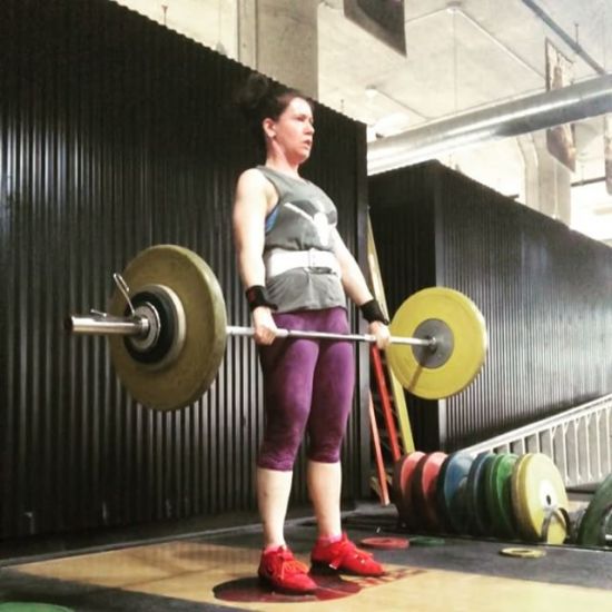 Sometimes getting better means making a hang clean PR look pretty. 60 kg. About fucking time. 
#girlswholift #strongwomen #strongisthenewsexy #hangclean #mastersathlete #PRday #gainz #tinyviking #fastelbows #livebig #windycitylivin